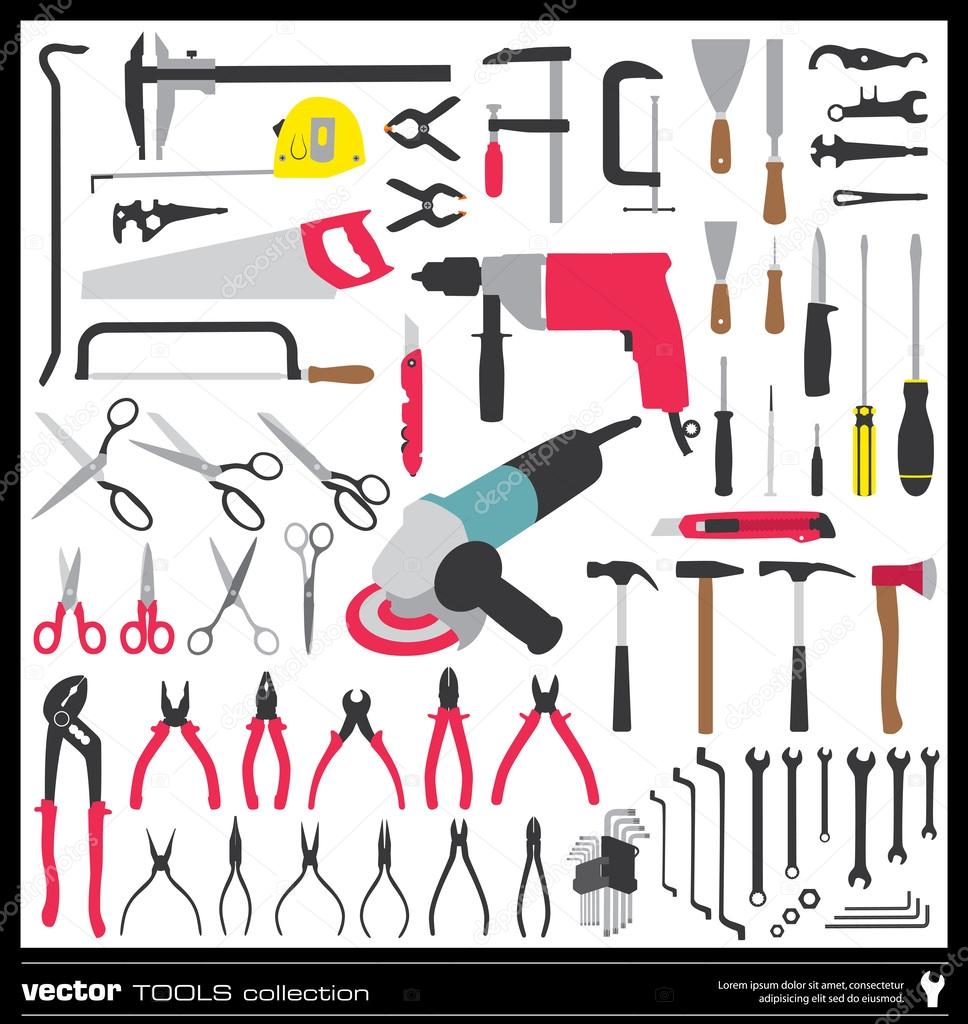 Tools vector silhouettes