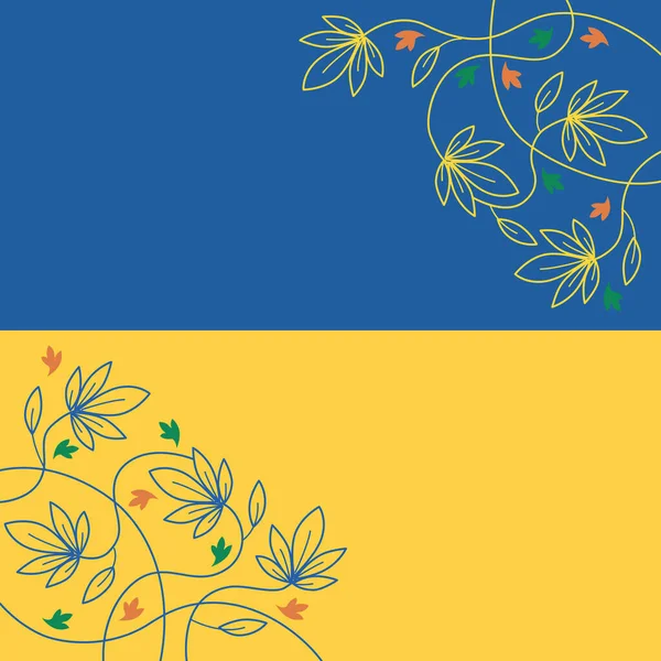 Ukraine Irland Blumenschmuck Muster Mit Blumen Und Blättern Auf Fahnenhintergrund — Stockfoto