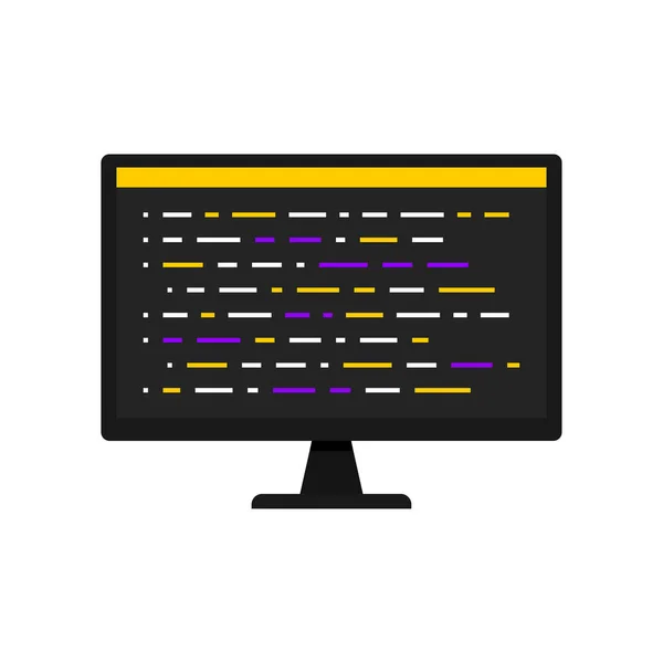 Программирование Написание Кода Экране Компьютера Кодирование Разработка Программное Обеспечение Веб — стоковый вектор