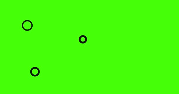 Анимация кругов. Эллипсы или кольца. Элементы дизайна. Зеленый экран. 4K — стоковое видео