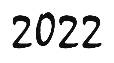 Yeni yıl 2022 'niz kutlu olsun. Markalaşma, kapak, kart, pankart için minimalist moda. Vektör illüstrasyonu