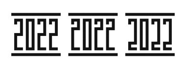 Yeni yıl 2022 'niz kutlu olsun. Markalaşma, kapak, kart, pankart için minimalist moda. Vektör illüstrasyonu