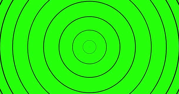 直線円を拡大する。楕円形のアニメーション。円の動きと増加。シームレスなループ。背景アニメーション。緑の画面だ。4K — ストック動画