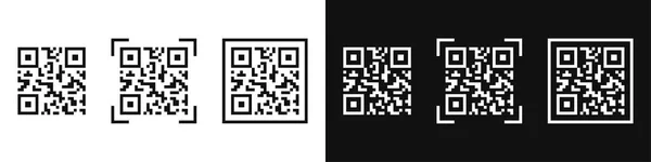 Qr代码 Qr码帧向量集 用于智能手机扫描的代码 移动应用程序 支付和电话的Qr代码 矢量说明 — 图库矢量图片