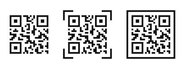 QR kodu. Qr kod çerçeve vektörü ayarlandı. Akıllı telefondan tarama için bir kod. Cep telefonu uygulaması, ödeme ve telefonun QR kodu. Vektör illüstrasyonu.