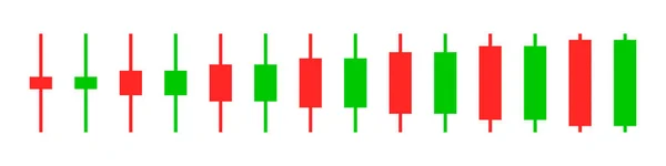 股票交易蜡烛 股票市场或外汇交易图的一组蜡烛 在线投资分析 金融分析 矢量说明 — 图库矢量图片