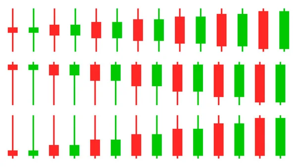 Candele Trading Azionario Una Serie Candele Mercato Azionario Grafico Trading — Vettoriale Stock