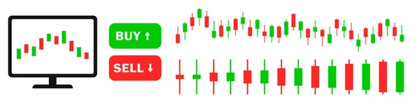证券交易 股票市场的烛台图或外汇交易图 在线投资分析 金融分析 矢量说明 — 图库矢量图片