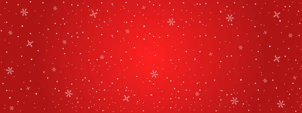 Winter Hintergrund Fallende Schneeflocken Auf Rotem Hintergrund Weihnachten Und Neujahr — Stockvektor