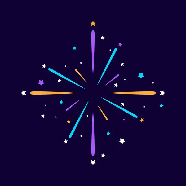 Vuurwerk Groet Voor Feestdagen Feestjes Vectorillustratie — Stockvector