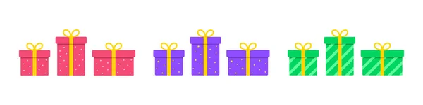 Ajándékok Ajándékdobozok Papírba Csomagolva Szalagba Kötve Ajándékok Születésnapodra Vagy Bármilyen — Stock Vector