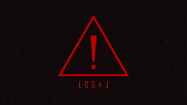 Security Vulnerability Log4j. Java code log4j with warning sign. Cyberspace and vulnerability. Vector clipart svg vector 