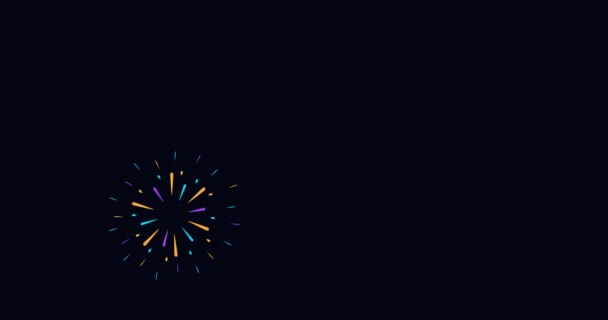 Animação fogos de artifício. Fogos de artifício para um feriado ou festa. Alfa chanel. 4K — Vídeo de Stock