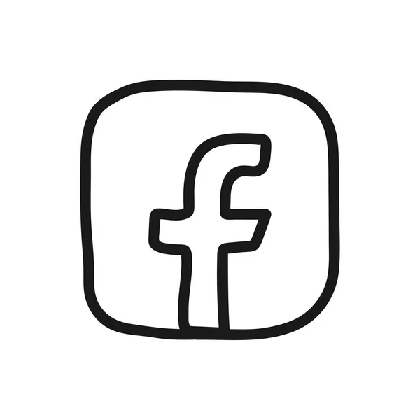 Vinnitsa Ukraine Januari 2022 Facebook Logo Met Hand Getekend Facebook — Stockvector