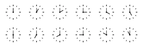 Icônes Horloge Réglées Horloge Murale Sur Fond Blanc Concept Temps — Image vectorielle