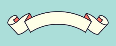 Kurdele. Eski model. Retro tarzı. İzole edilmiş eski bant. Vektör illüstrasyonu