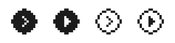 一组像素箭头 收集黑色游标 8位指针 矢量说明 — 图库矢量图片