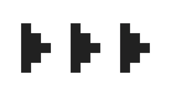 Pixel Nyilak Sorozata Fekete Kurzorok Gyűjteménye Bites Tanácsok Vektorillusztráció — Stock Vector