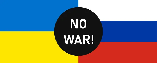 Niente Guerra Conflitto Tra Russia Ucraina Attacco All Ucraina Bandiera — Vettoriale Stock