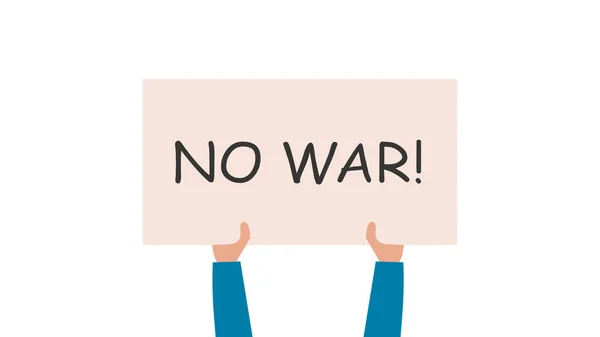 Não Guerra Protesto Contra Guerra Ucrânia Mãos Segurar Poster Conflito —  Vetores de Stock