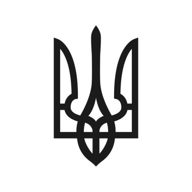 Ukrayna amblemi. Mızrak. Ukrayna 'nın ulusal sembolü. Vektör