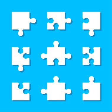 Bulmaca parçaları hazır. Yapboz. Gölge bulmacaları. Vektör illüstrasyonu