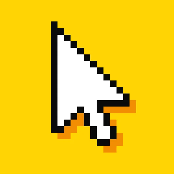 Pixel cursor. Computer mouse pointer. Arrow. 8-bit. Video game style. Vector illustration — Vettoriale Stock