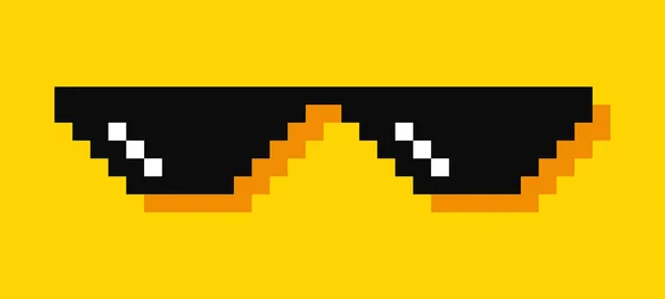Piksel gözlükleri. Meme. Haydut sayı yaptı. 8-bit. Video oyunu tarzı. Vektör illüstrasyonu