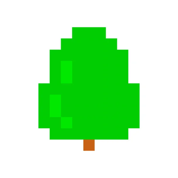 Pixelový strom. Osmibitový. Koncept parku nebo lesa. Styl videohry. Vektorová ilustrace — Stockový vektor