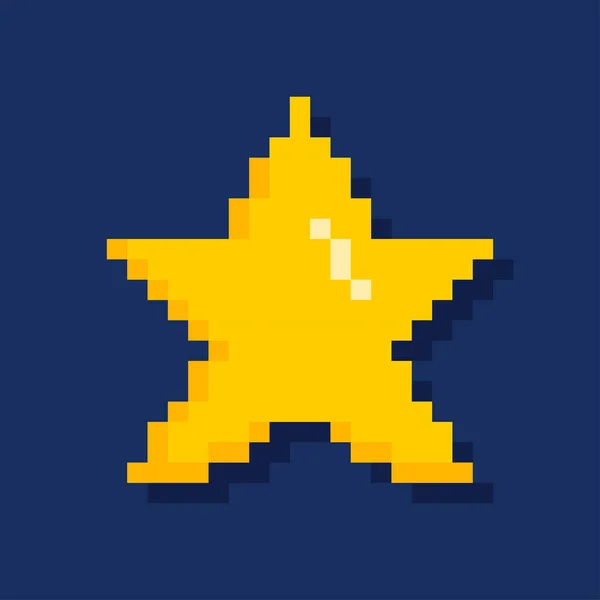 Pixel star. 8-bit. Retro video game style. Vector illustration — стоковый вектор