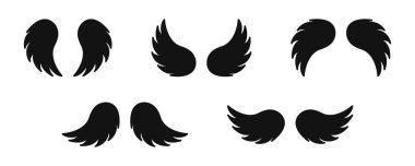 Melek kanatları. Kanat simgesi izole edildi. Vektör illüstrasyonu