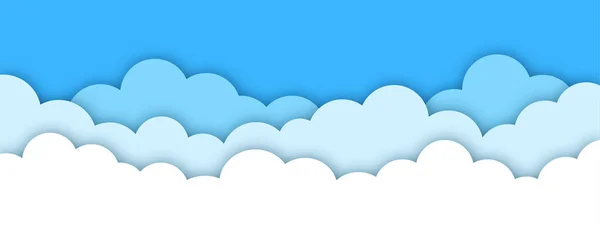 Nubes Preparadas Corte Papel Estilo Origami Ilustración Vectorial — Vector de stock