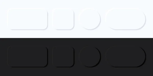 Neumorfik düğmeler. Geometrik şekiller 3 boyutlu. UI. Vektör illüstrasyonu