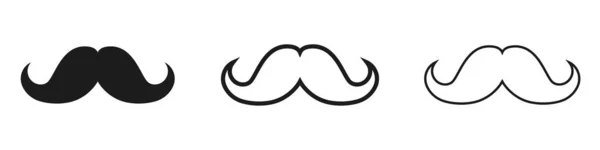Ensemble Icônes Moustache Style Rétro Illustration Vectorielle — Image vectorielle