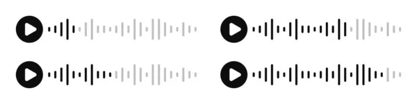 Mobil kurye uygulama konuşma arayüzü. Soundwave hattı. Ses dalgaları. Plak çalar. Podcast. Eşitleyici simgesi. Ses oynatıcısı. Vektör illüstrasyonu