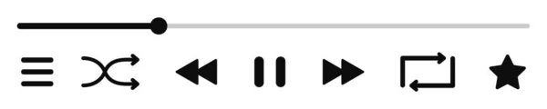 Müzik çalar arayüzü simgeleri. Video ya da ses oynatıcı. Vektör illüstrasyonu