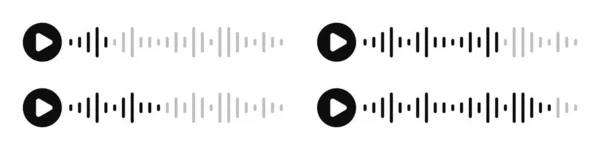 Interfaz Voz Aplicación Mensajero Móvil Línea Onda Sonora Ondas Audio — Vector de stock