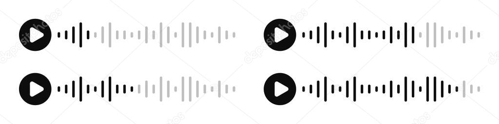 Mobile messenger app speech interface. Soundwave line. Audio waves. Record music player. Podcast. Equalizer icon. Voice playback. Vector illustration
