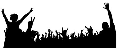 konser kalabalık siluet