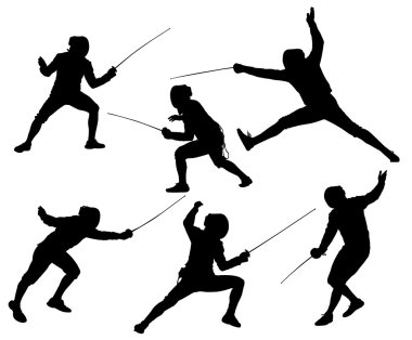 Fencing Silhouette clipart