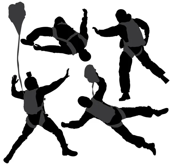 Base-jumpen silhouet — Stockvector