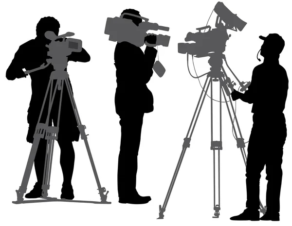 Silhouette cameraman — Image vectorielle