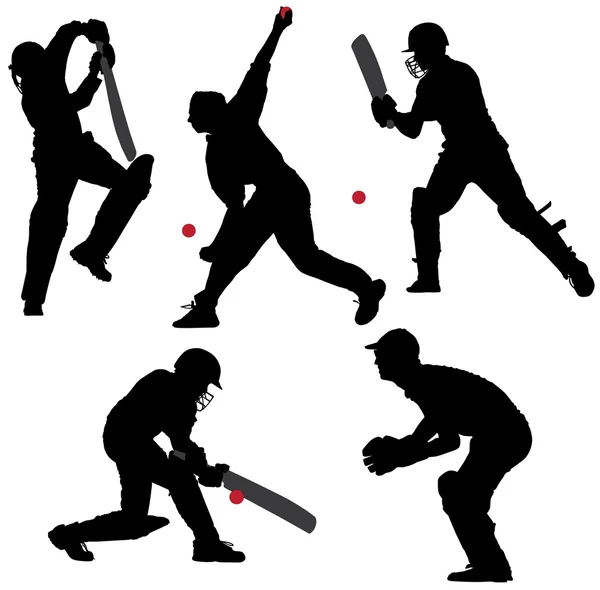 Cricket Sport Silhouette — Stock Vector