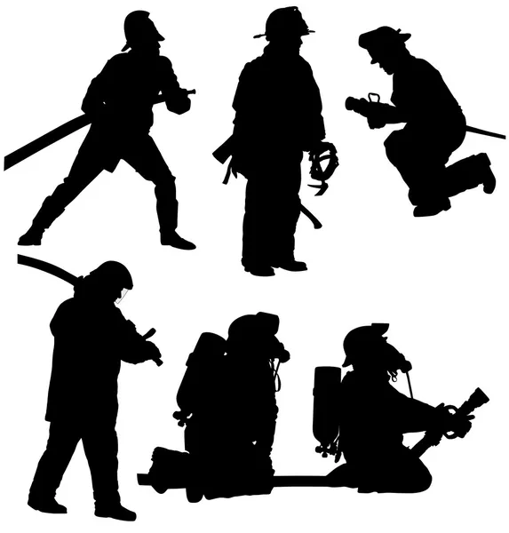 Firefighter Silhouette — Stock Vector