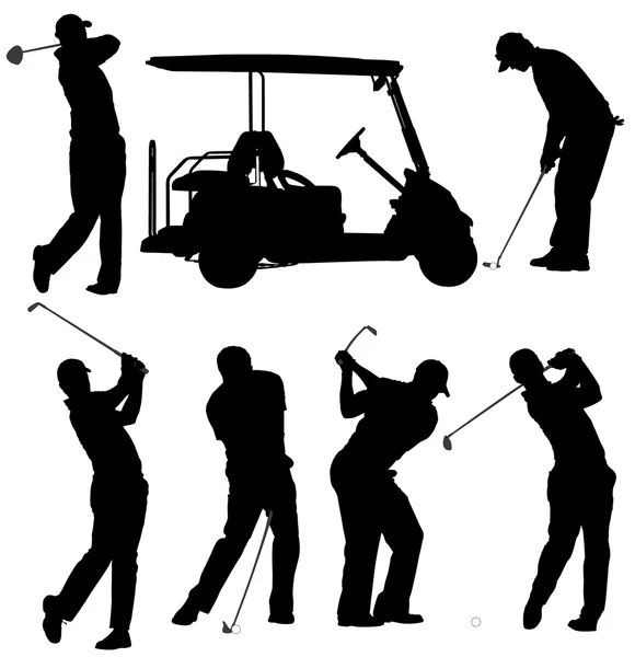 Silueta de jugador de golf — Archivo Imágenes Vectoriales