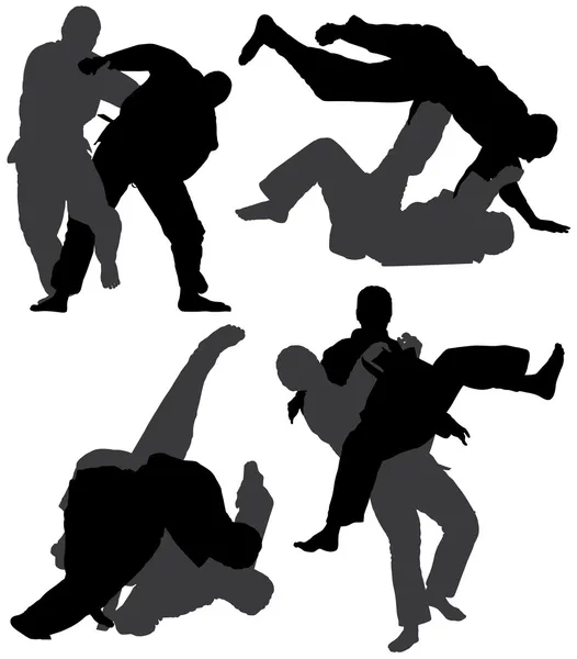 Silueta de Judo — Vector de stock