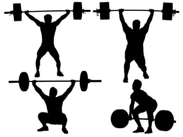 Weight Lifting Silhouette — Stock Vector