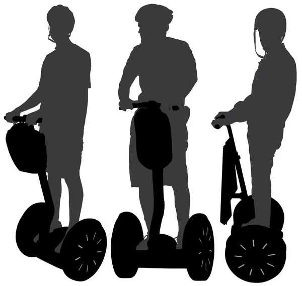 Segway siluet — Stok Vektör