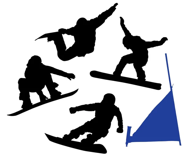 Snowboard-Silhouette — Stockvektor