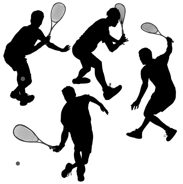 Jugadores de squash — Vector de stock